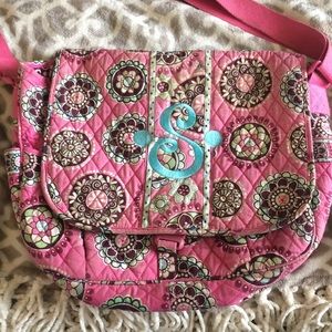Monogrammed Vera Bradley messenger bag